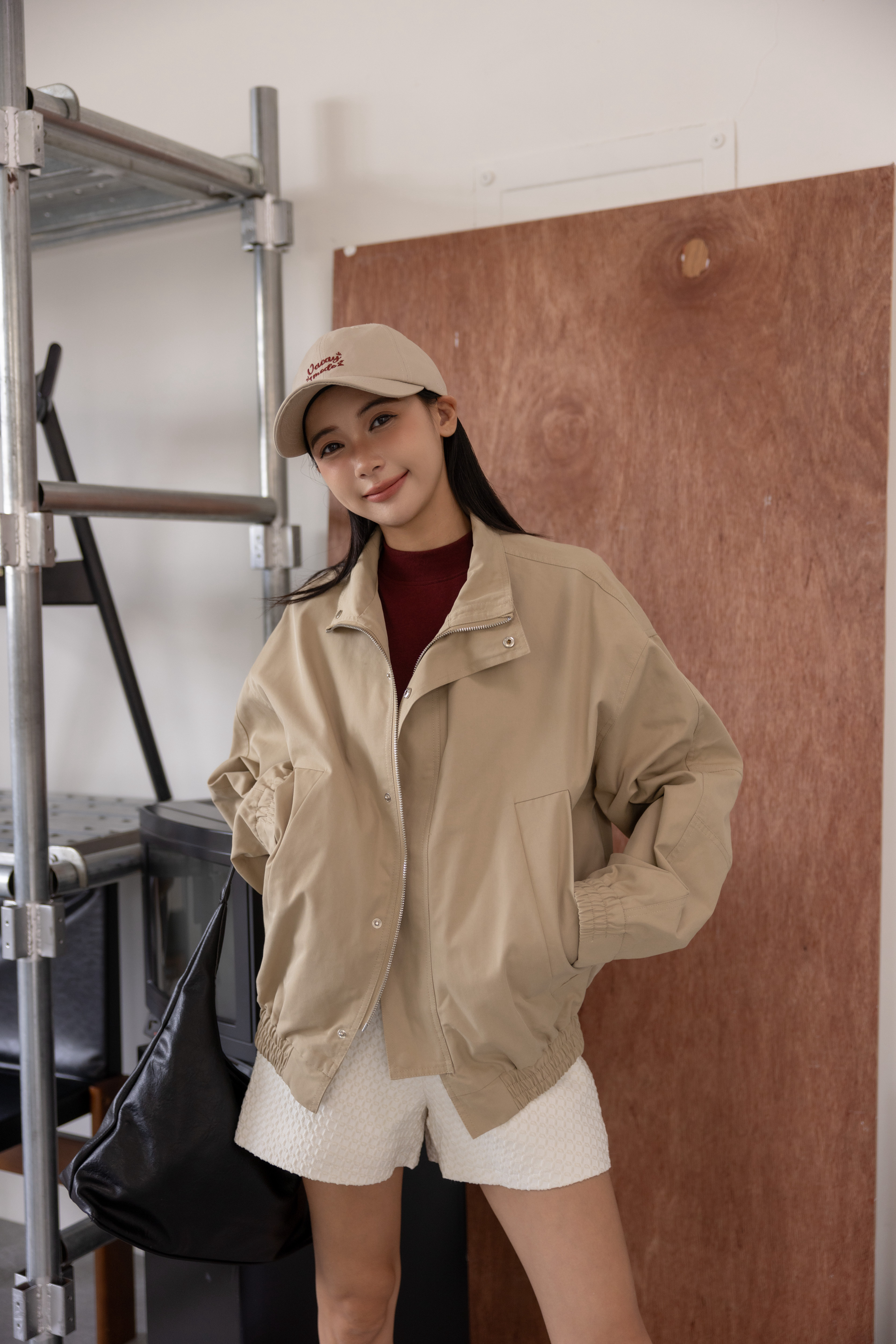 卡其率性飛行外套