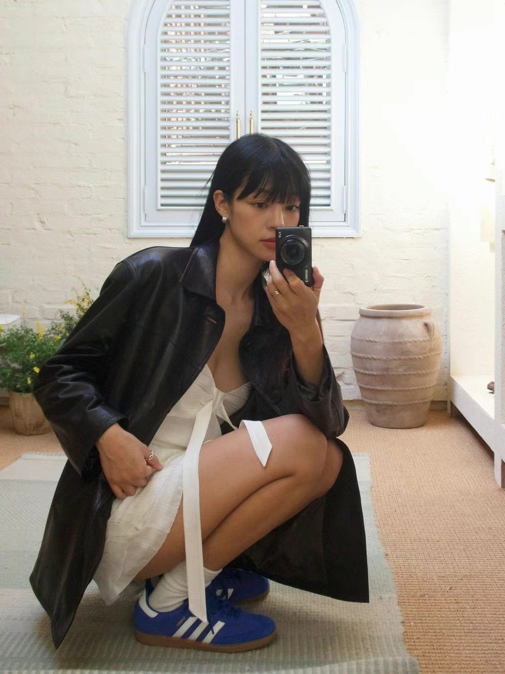 ᴷᴼᴿᴱᴬ 🇰🇷 寬鬆百搭環保皮個性翻領中長皮衣外套