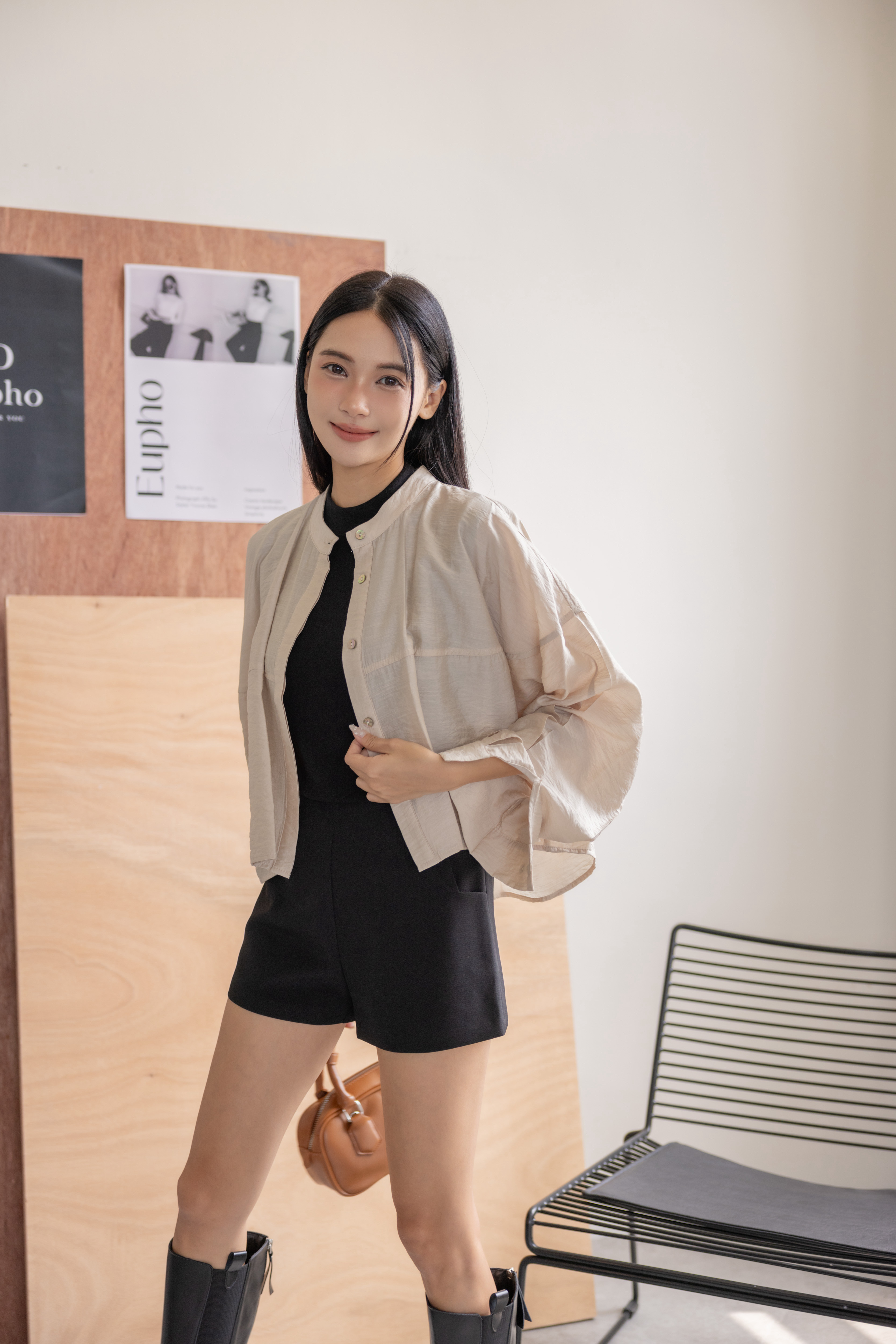 圓領壓線襯衫（兩色）