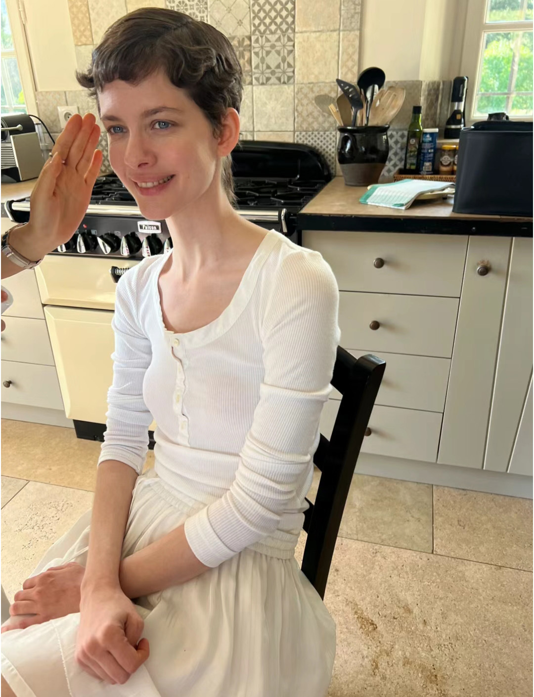 ᴷᴼᴿᴱᴬ 🇰🇷 東大門秋季新款圓領純色排扣長袖上衣(兩色)