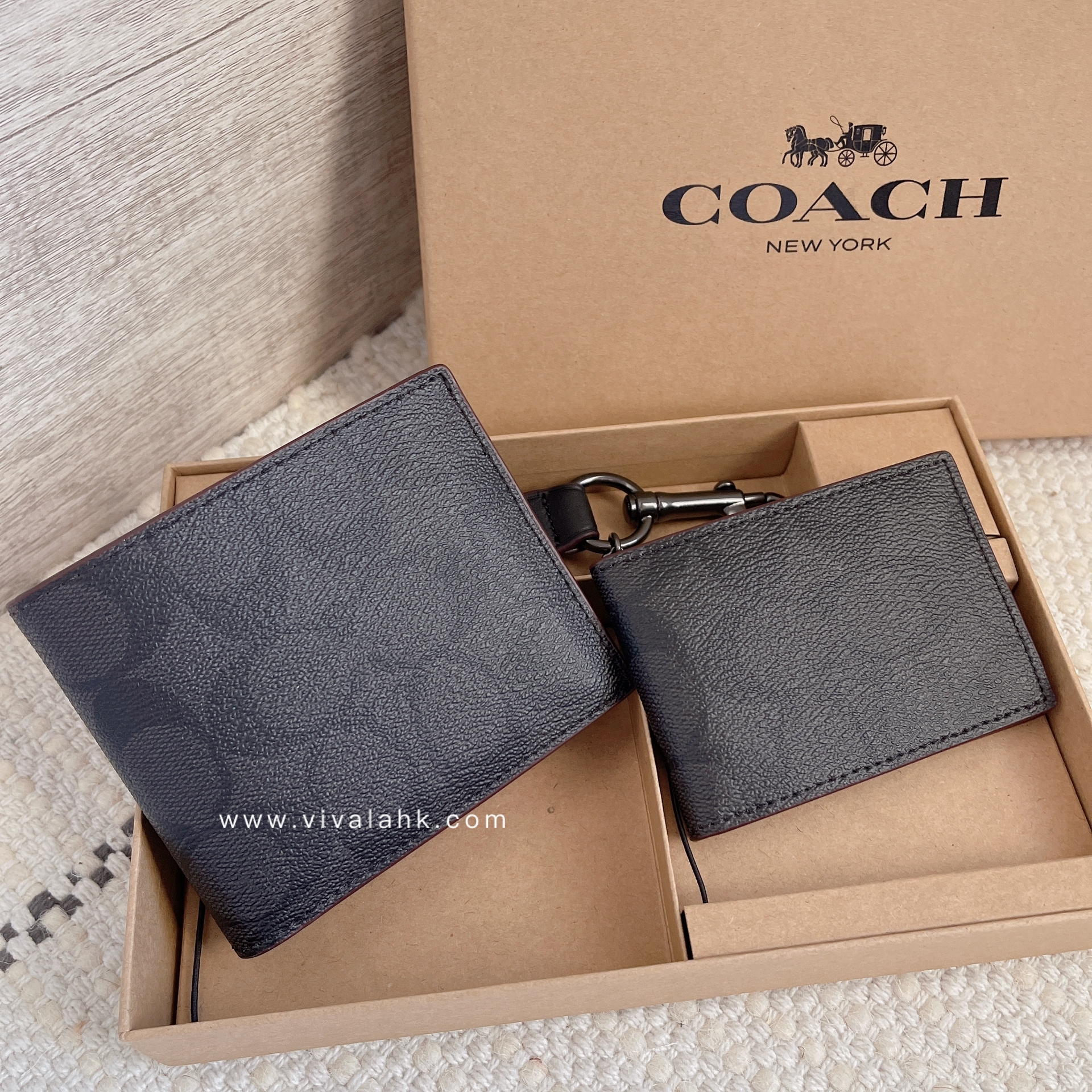 Coach - Boxed 3 In 1 Wallet Gift Set In Signature Canvas (CW344)