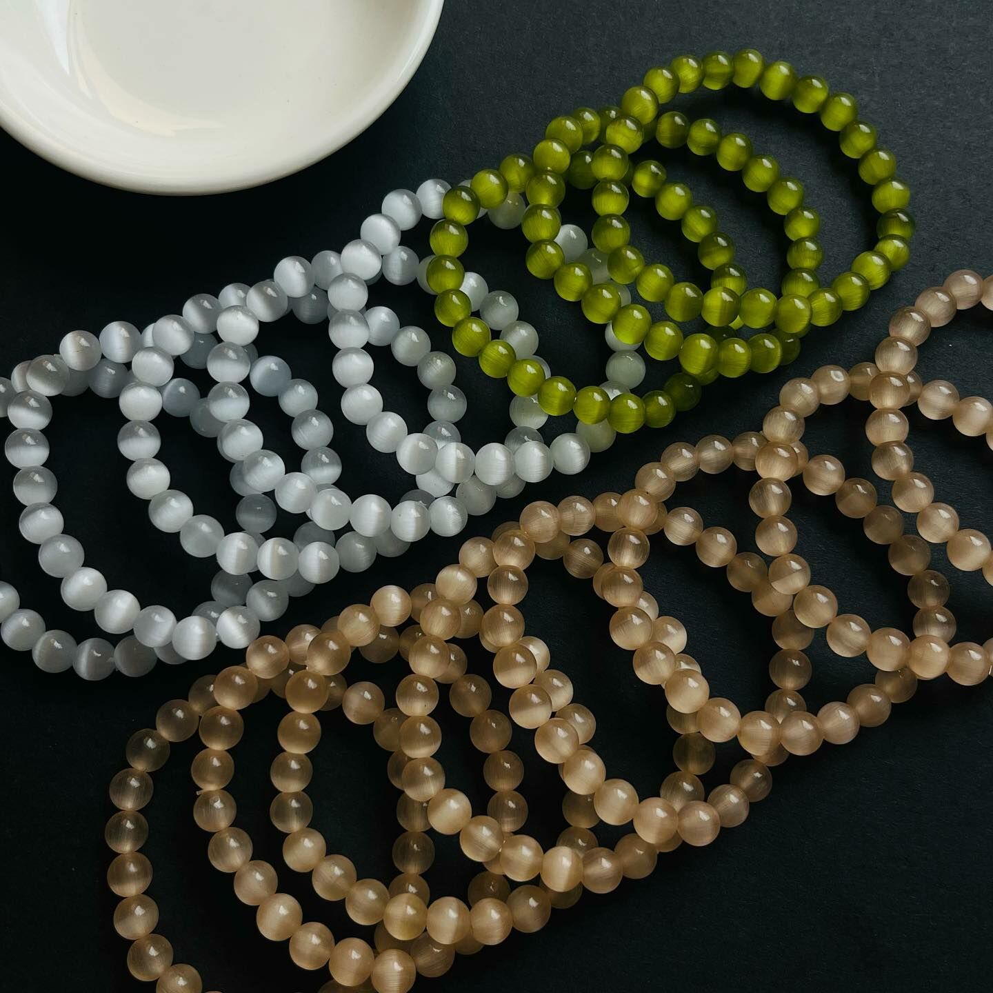 [原石] 人造貓眼石 水晶手串