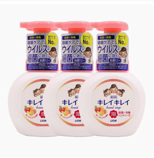 LION/獅王--兒童全植物除菌消毒滋潤泡沫洗手液【水果香】250mlx3瓶裝