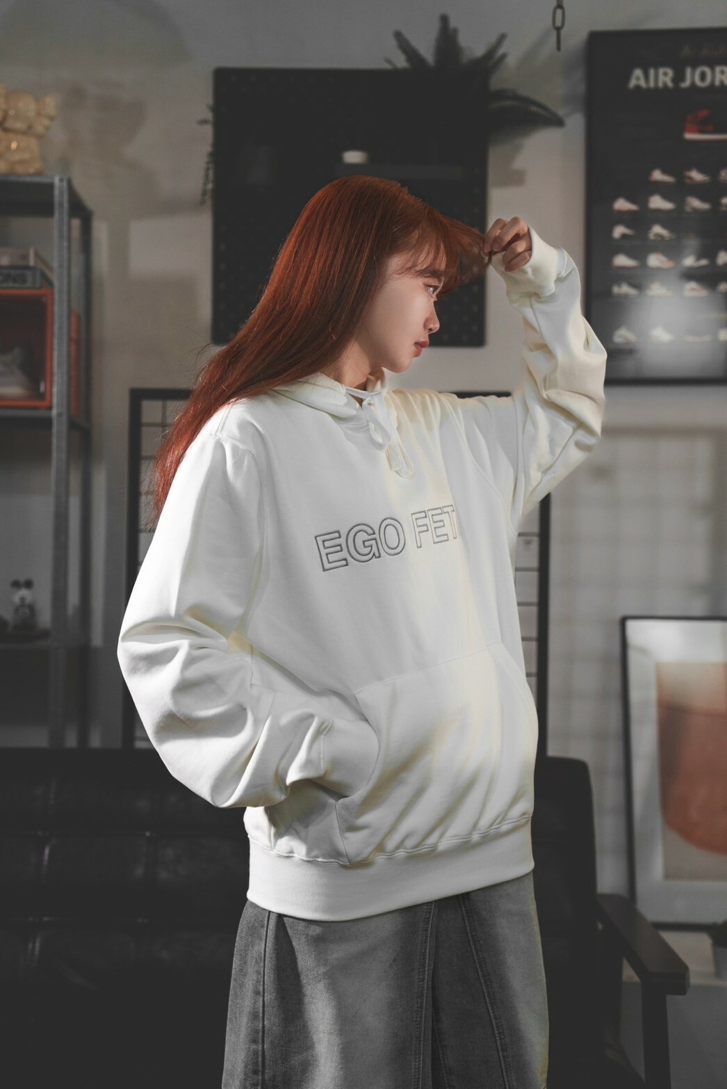 【Focus Store】現貨秒發 EGO FETCH Embroidered Hoodie 刺繡帽T EGO24SSTHD042(WH)