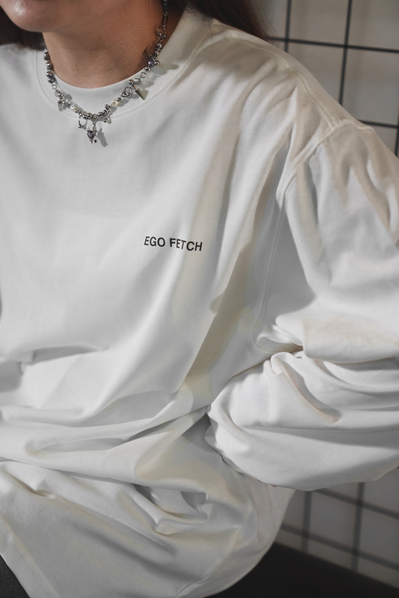【Focus Store】現貨秒發 EGO FETCH Logo Long Sleeve T-shirt Logo長袖T EGO24FWTTE076(WH)