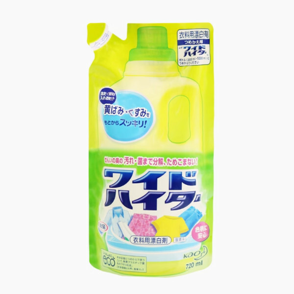KAO/花王--彩漂液棉麻衣物護色去黃漬增白消臭除菌漂白劑【補充裝】720mlx1包
