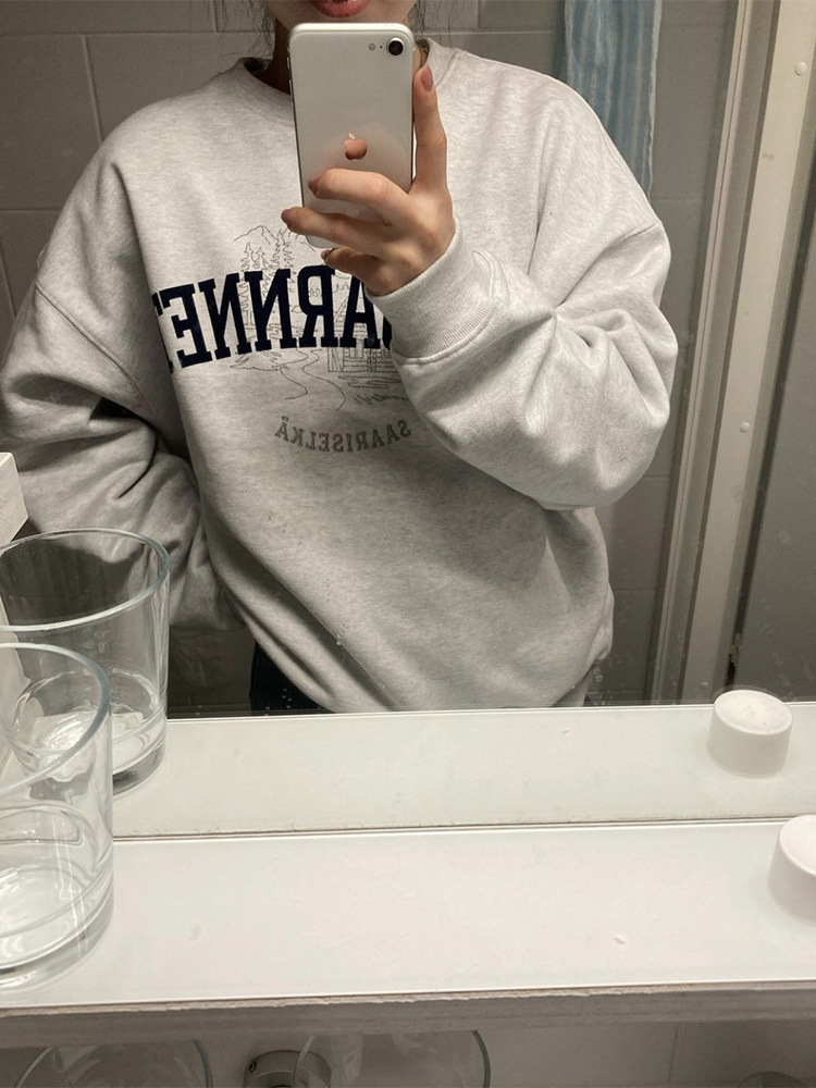 The Barnet - 加厚加絨圓領灰色衛衣