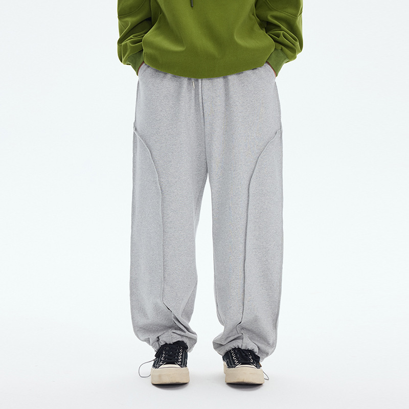 10M27 弧形線條運動風刷毛棉褲 三色