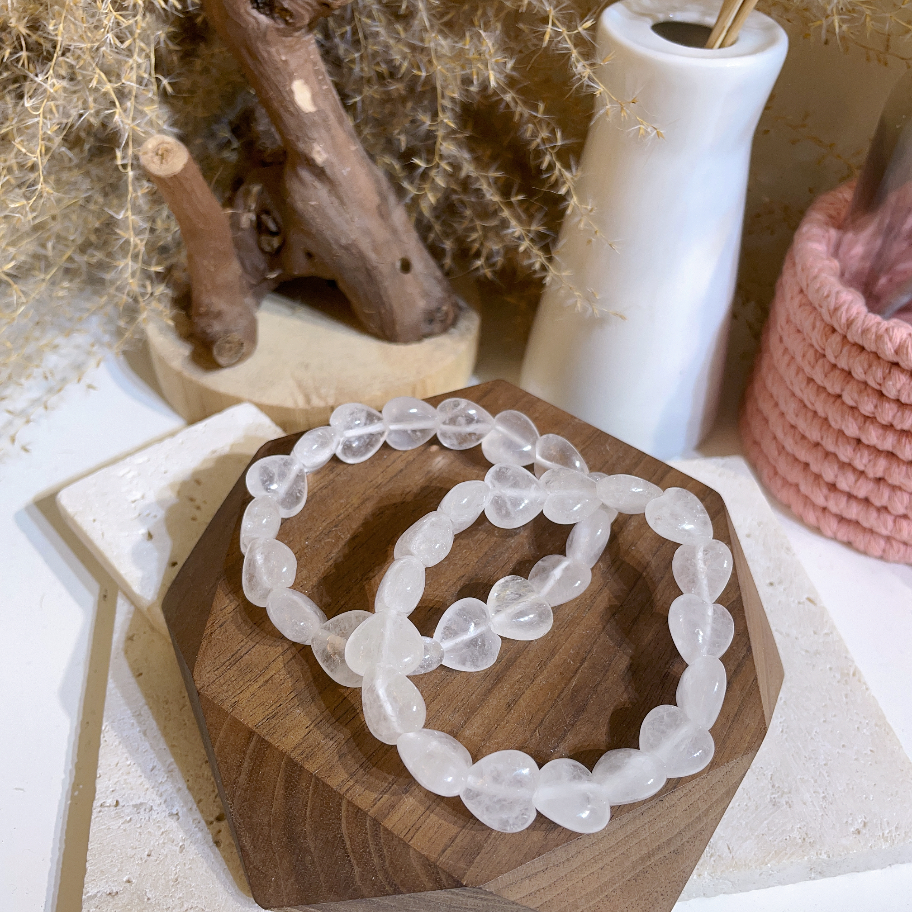 白幽靈心心手串 12mm