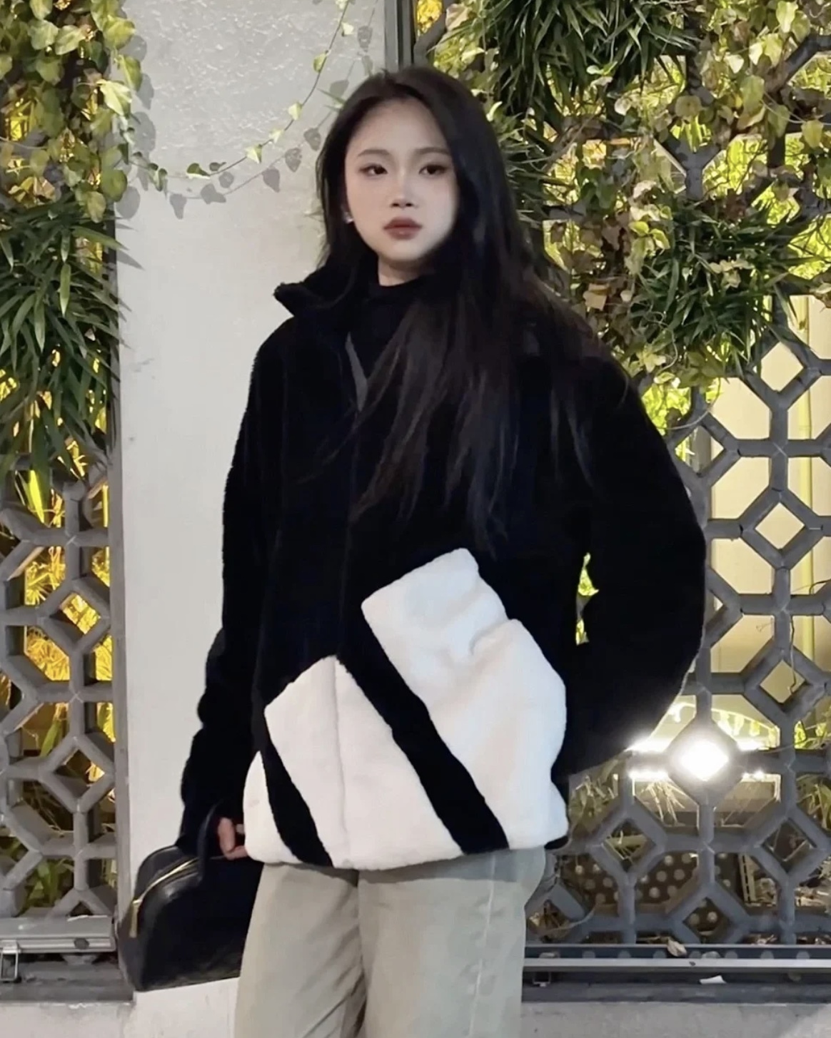 【現貨】Adidas Fur Jacket 大Logo 毛絨 刷毛 保暖 外套 白粉 黑白