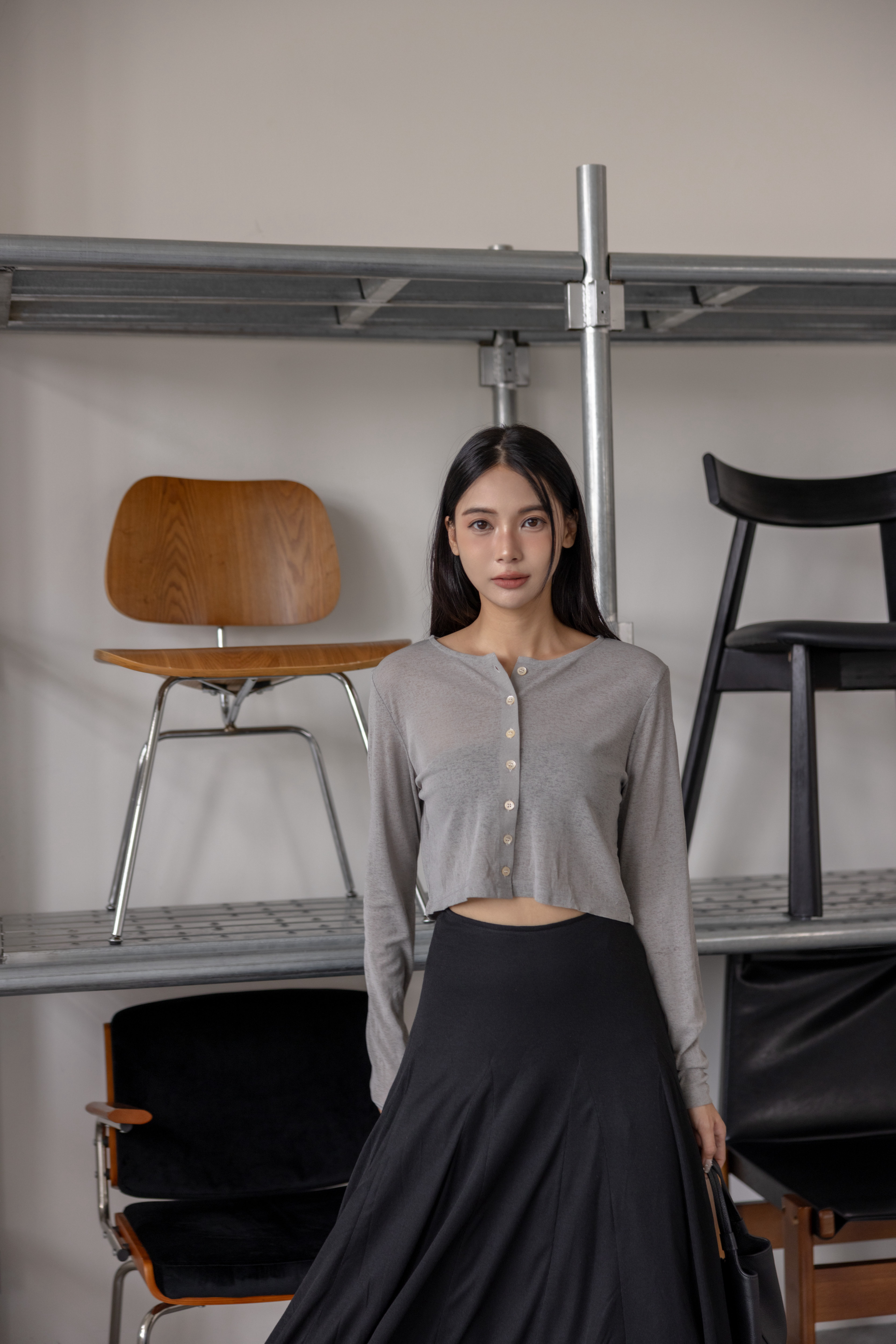 綁帶針織上衣（兩色）