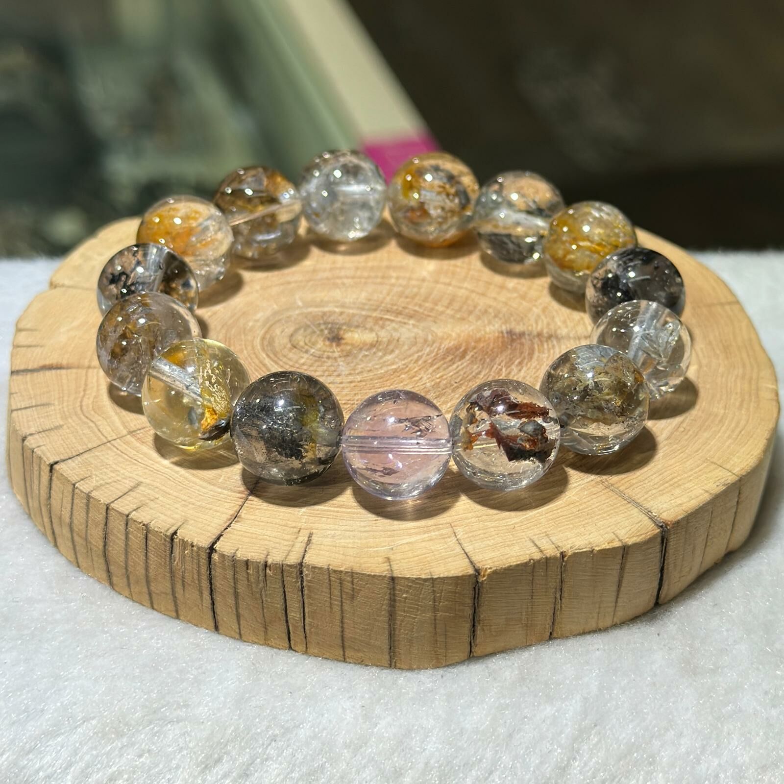 罕有大m✨彩虹閃靈鑽手串 12 mm +/- (#06)