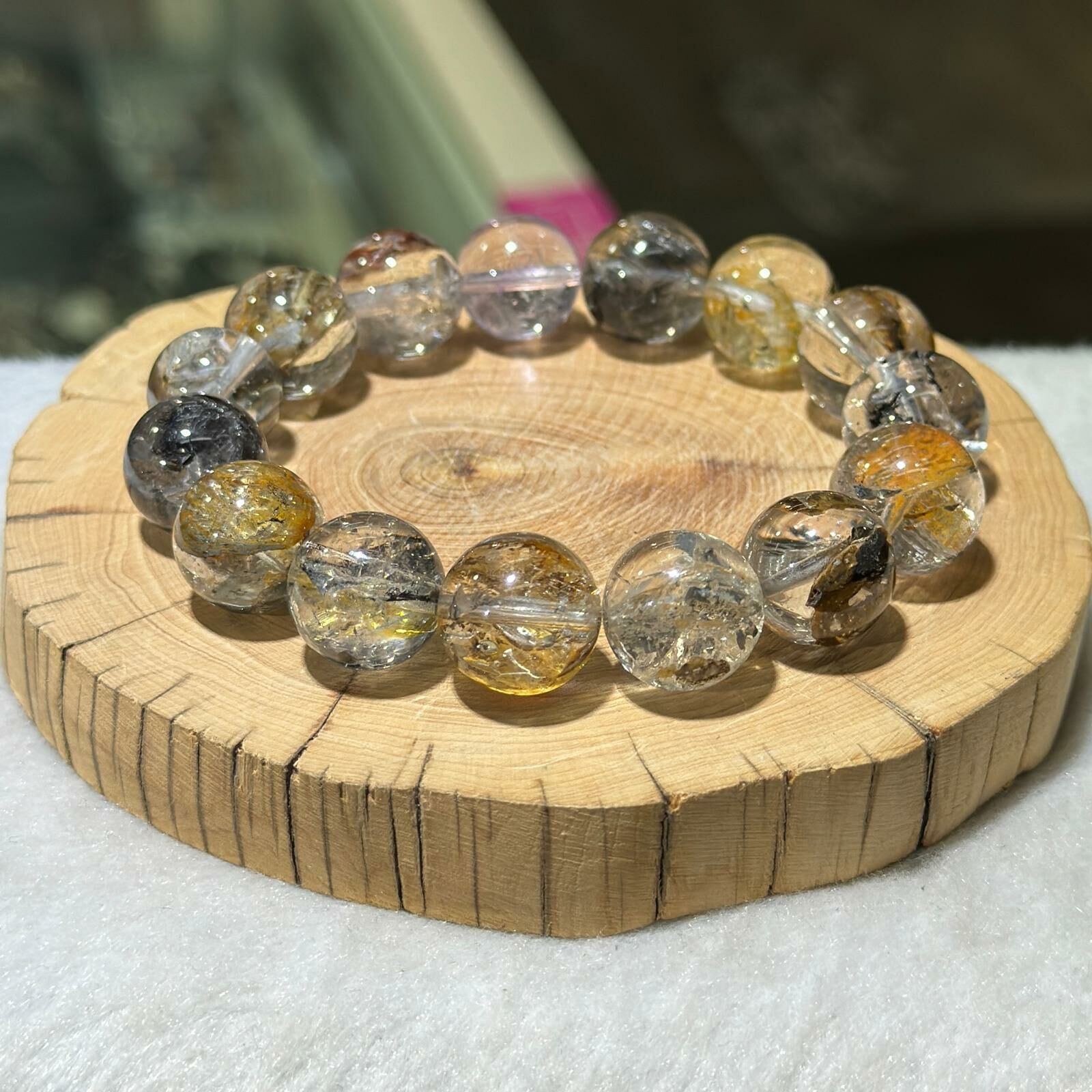 罕有大m✨彩虹閃靈鑽手串 12 mm +/- (#06)