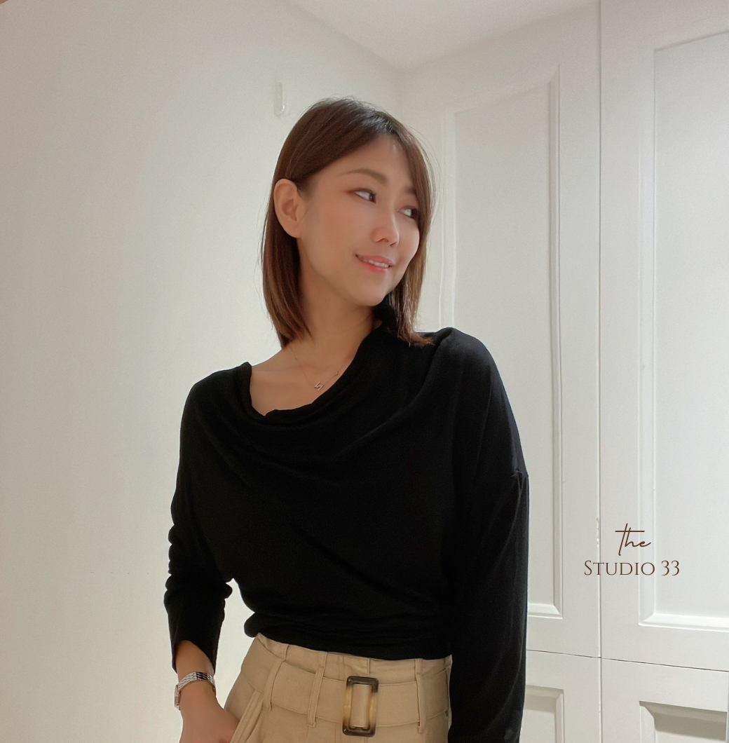 秋語一字寬領棉柔上衣