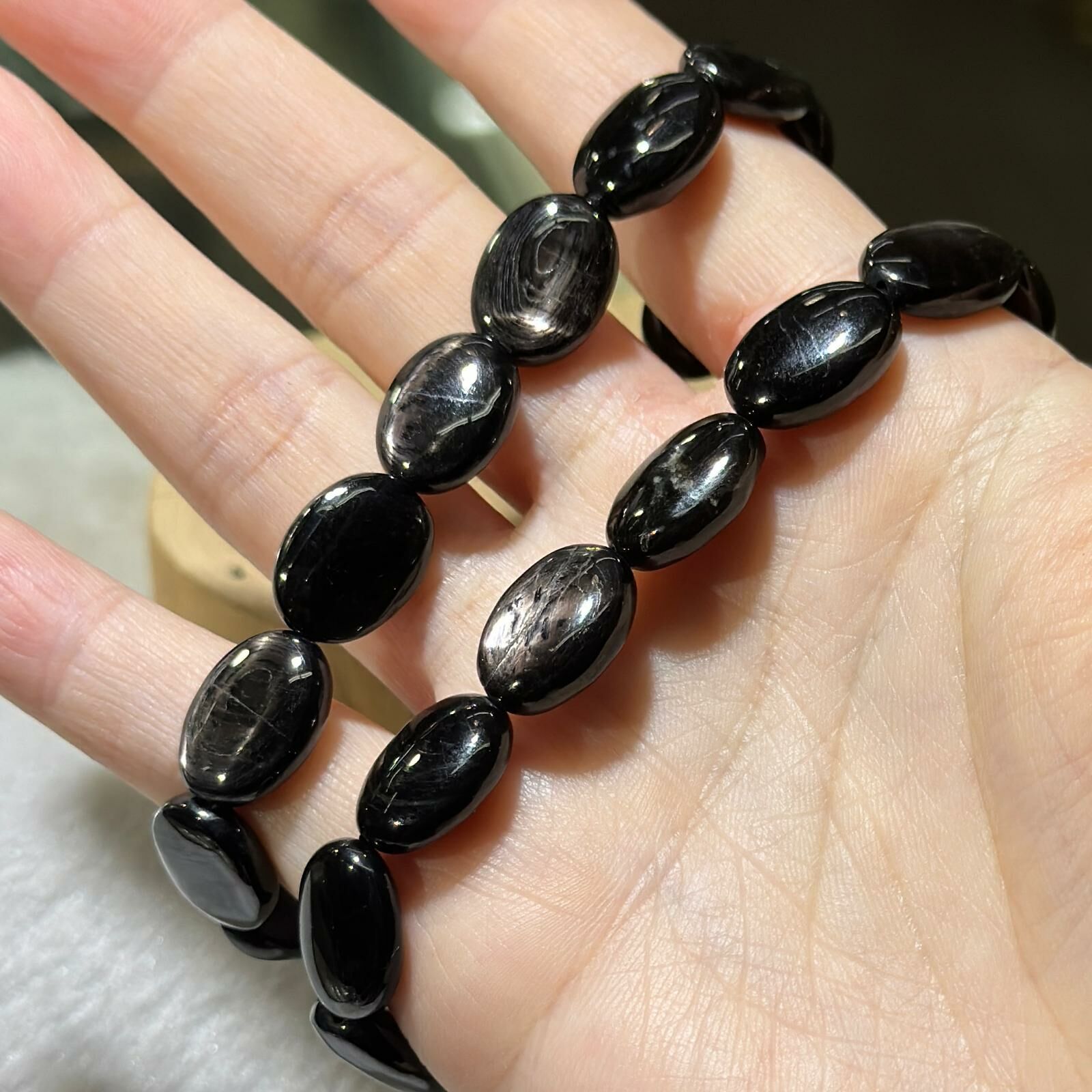 金運石鵝蛋形手串 10mm +/-