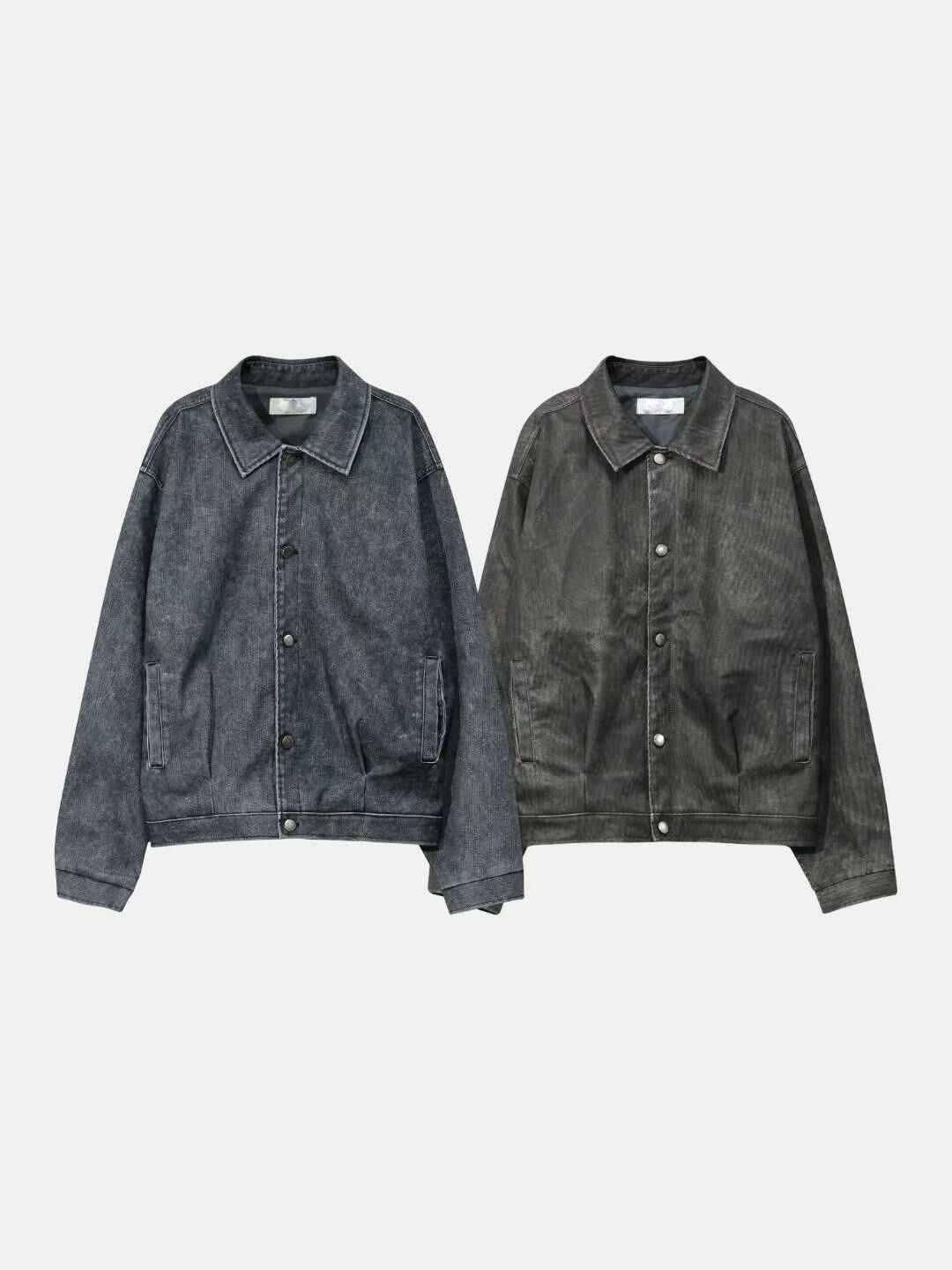 反領膠面開胸外套 JK2537