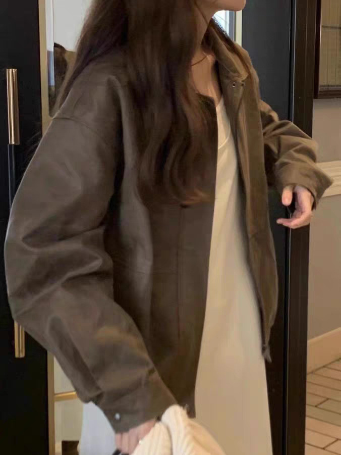 Ounce - 包覆感強大勢女團感時尚皮衣夾克