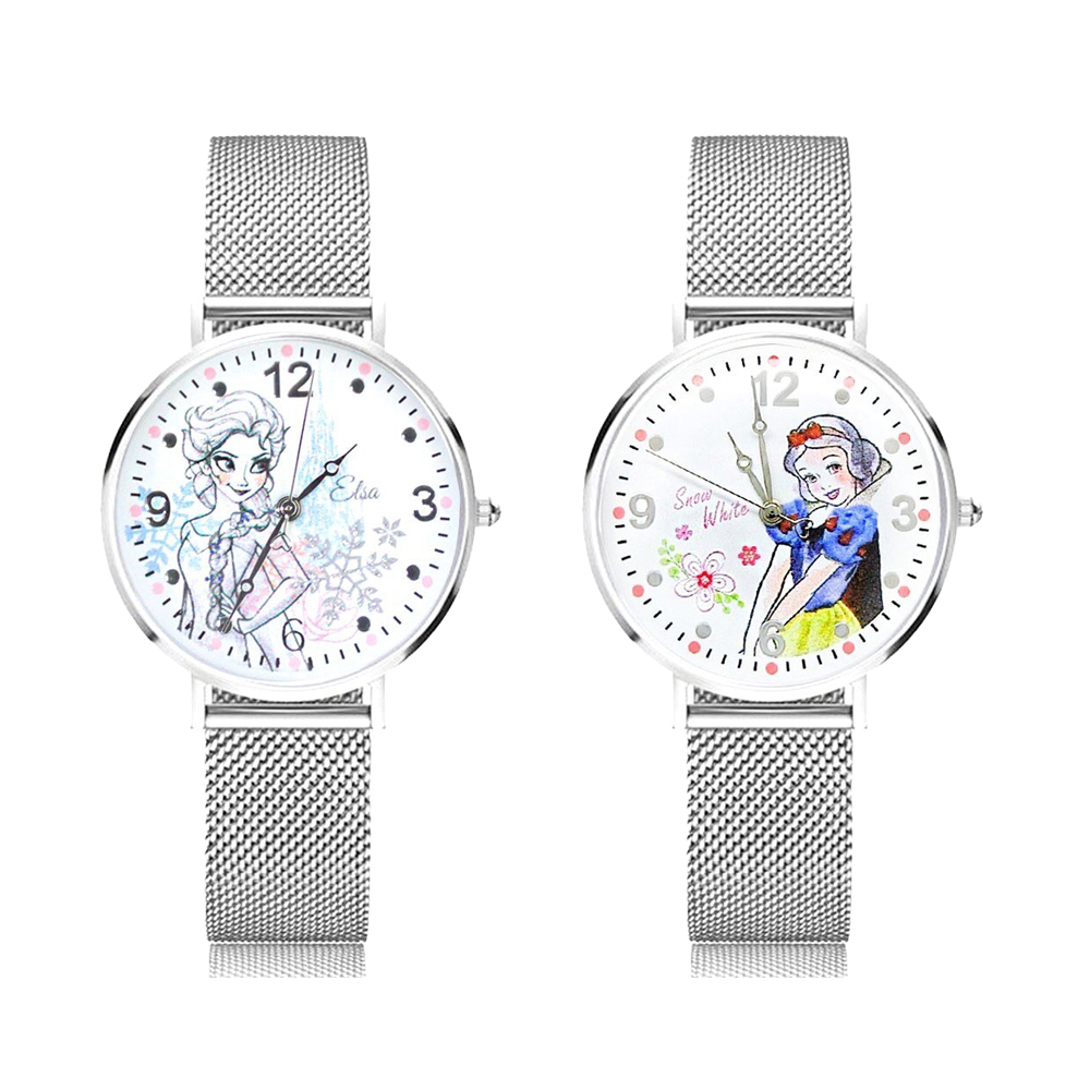 (預購)【兒童錶】DISNEY 迪士尼 公主系列 米蘭帶 插畫風 手錶
