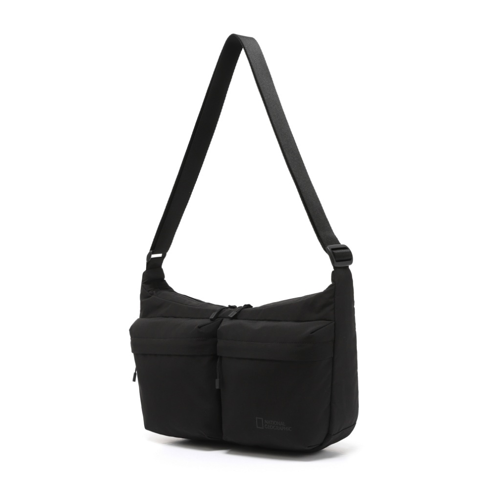 Double Pocket Crossbody Bag - BLACK