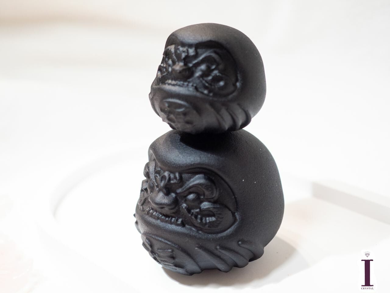 黑曜石達摩擺件 (T-E52)