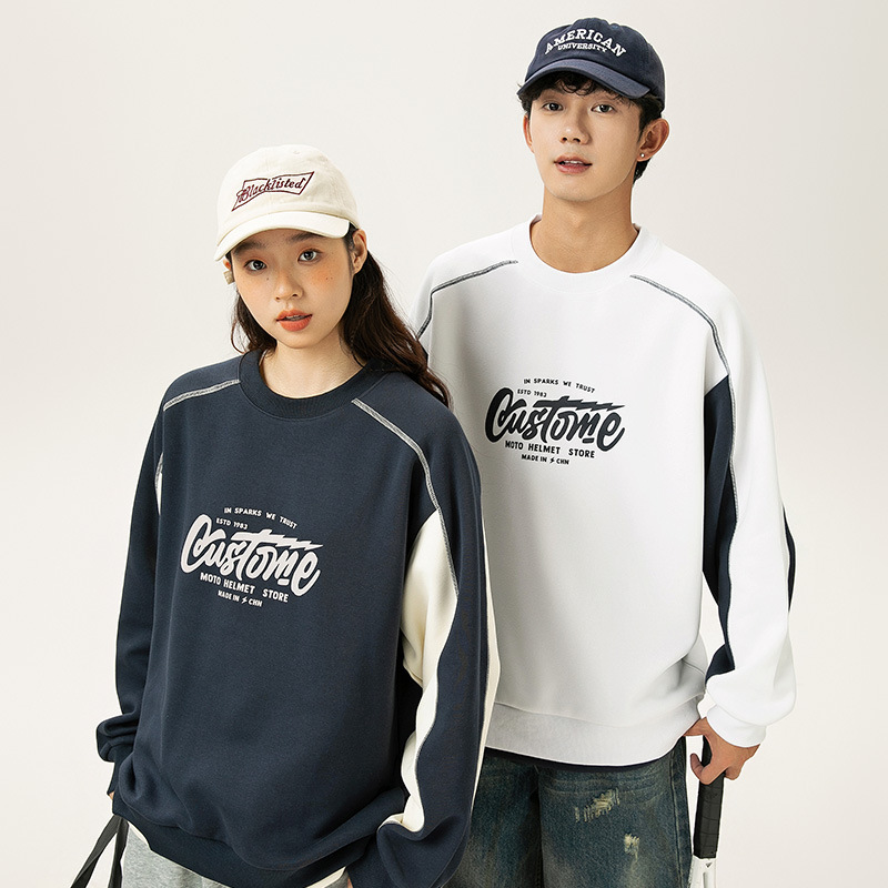 10M15 美式字母明線撞色大學TEE 兩色