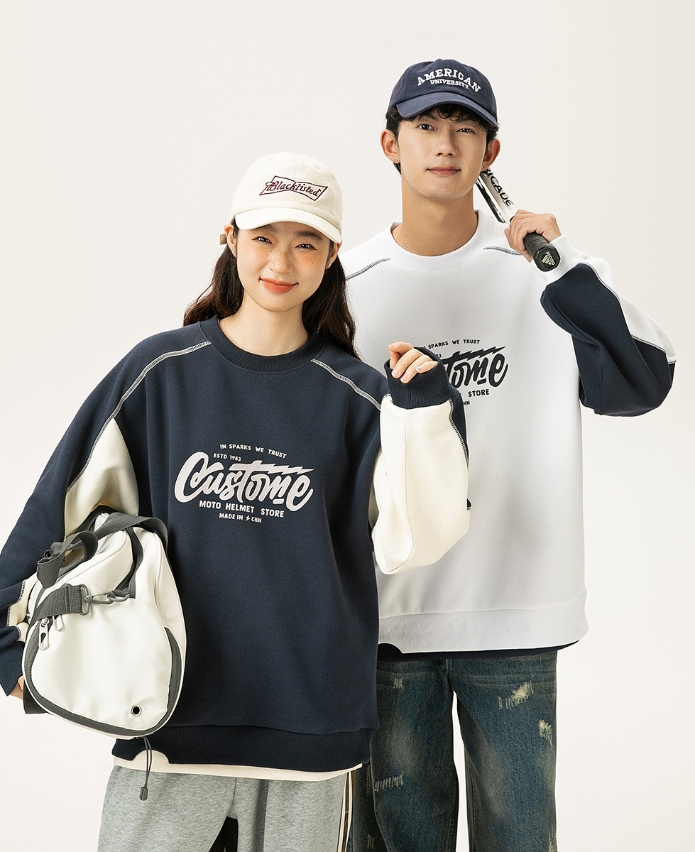 10M15 美式字母明線撞色大學TEE 兩色