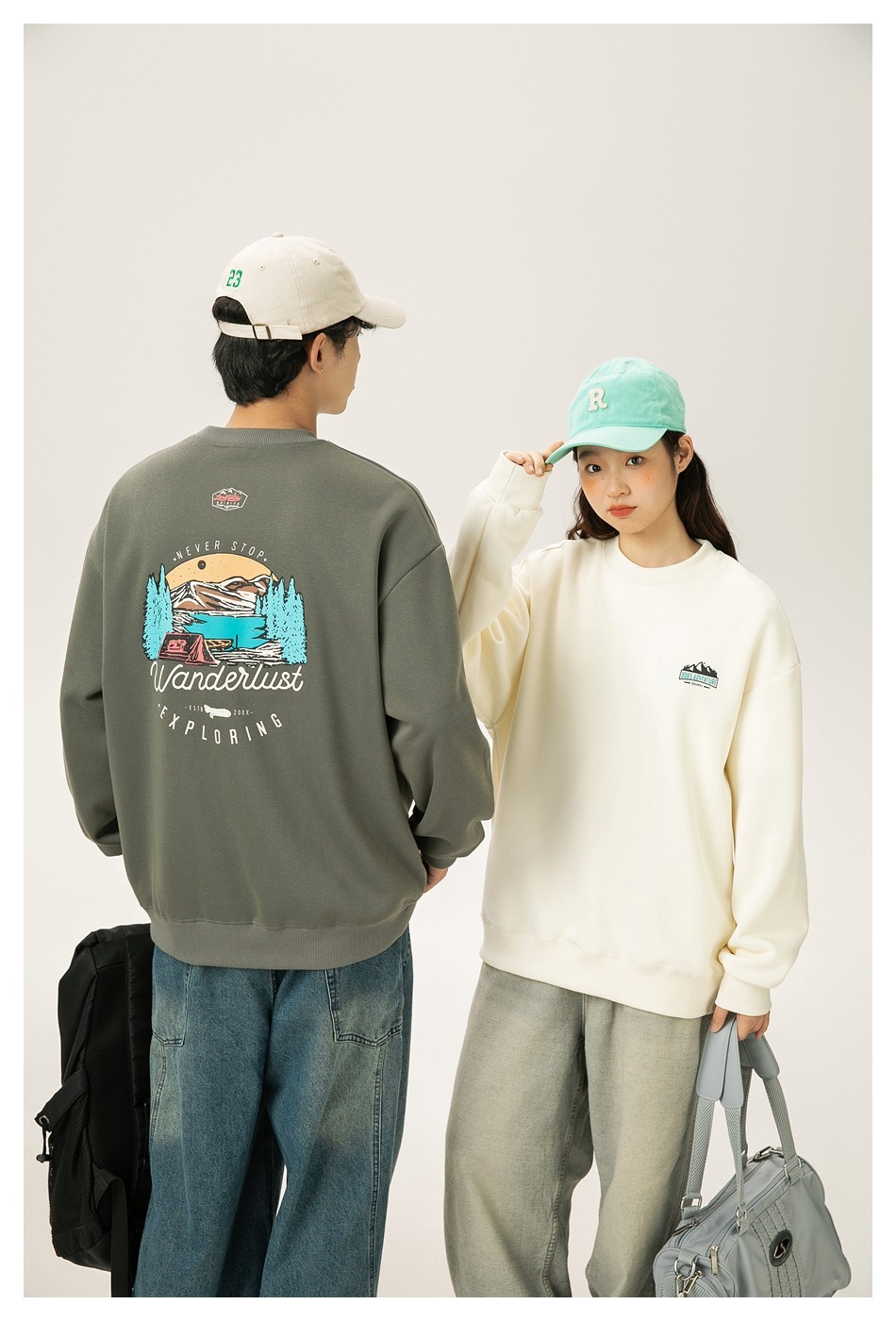 10M13 山系凹豆雙面印花大學TEE 四色