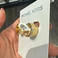 [US] MICHAEL KORS MKJC0033A710 MK LOGO CIRCLE EARRINGS,GOLD, 796483653849 (SMK1024)
