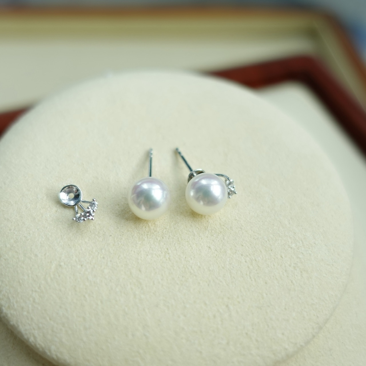 18K鑽石微笑耳套 (適合7-8.5mm珍珠)