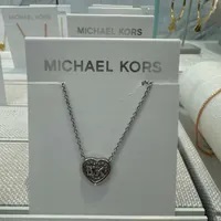 [S] MICHAEL KORS MKJC0003A040 MK BLING BLING HEART PENDANT NECKLACE,SILVER, 796483654570 (SMK1035)