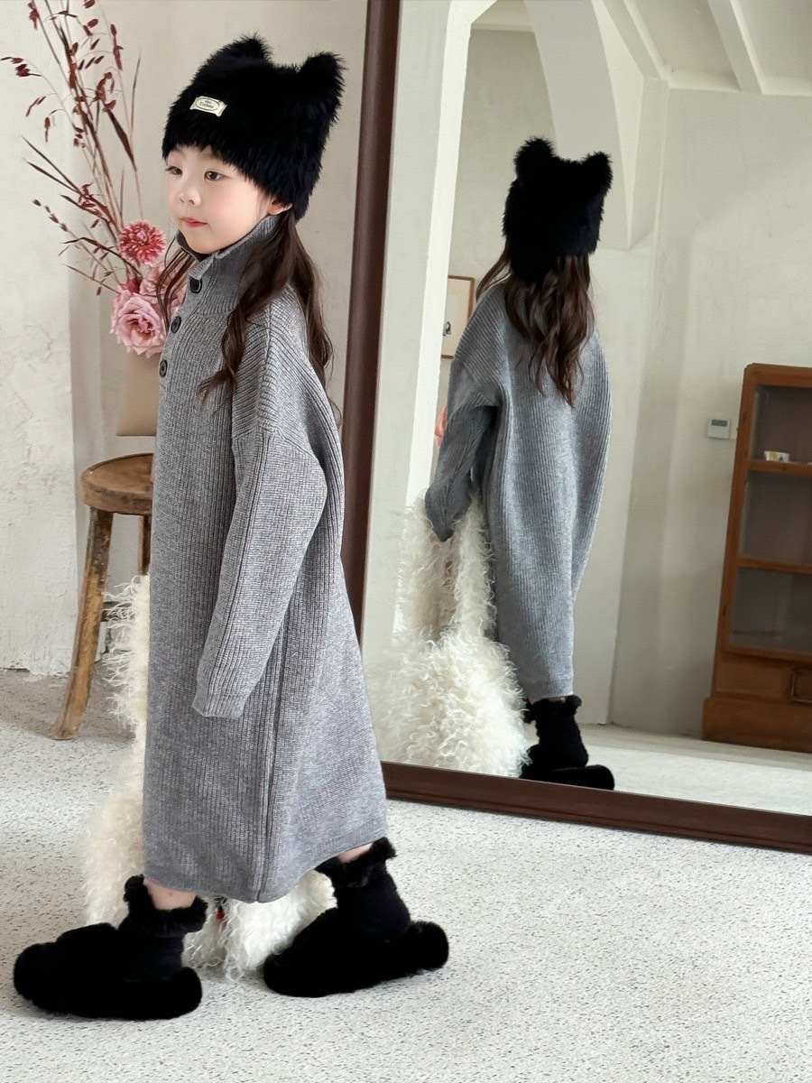 芝麻拿鐵加厚針織長洋裝