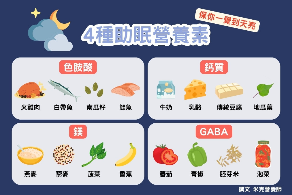 4種助眠營養素，保你一覺到天亮