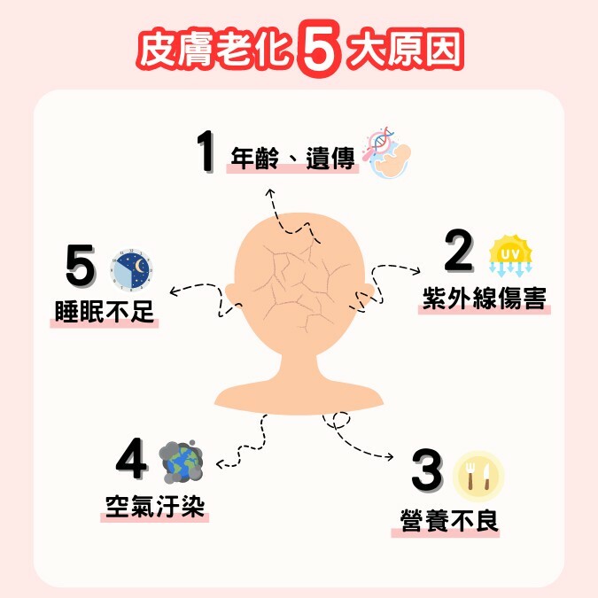 皮膚老化五大原因
