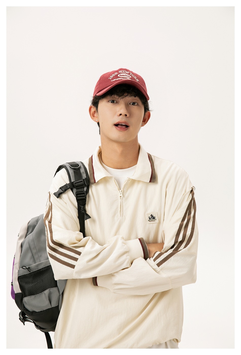 10M11 復古翻領感撞色條紋上衣 三色