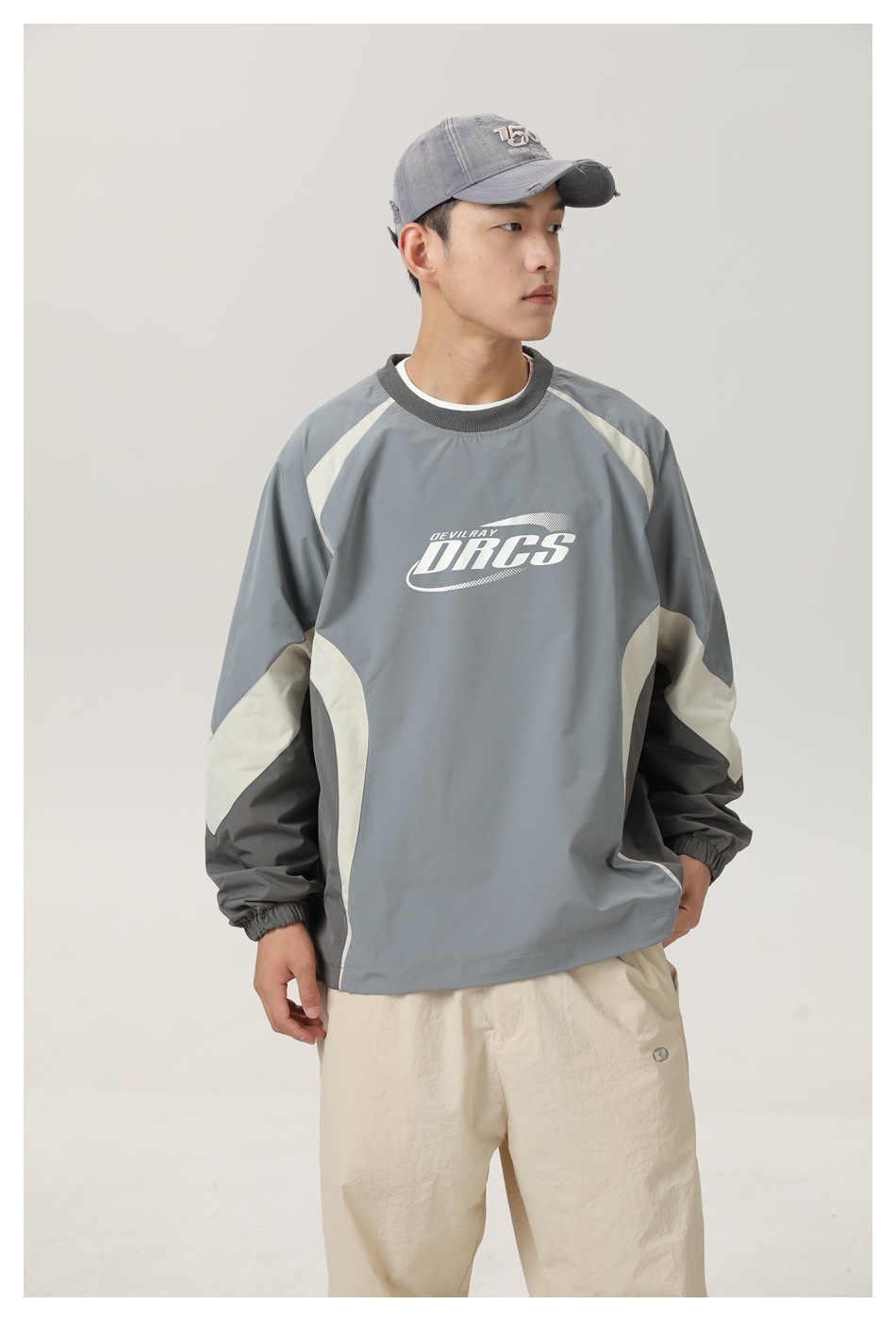 10M10 美式潮流感撞色印花上衣 一色