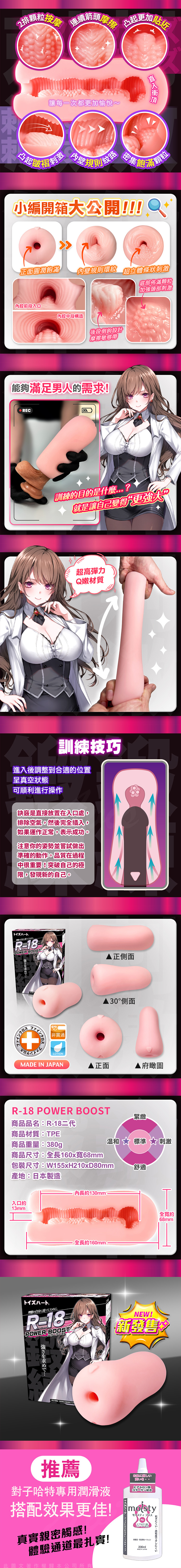 對子哈特 R-18 二代 PowerBoost 首款雙感 飛機杯神器 特色規格