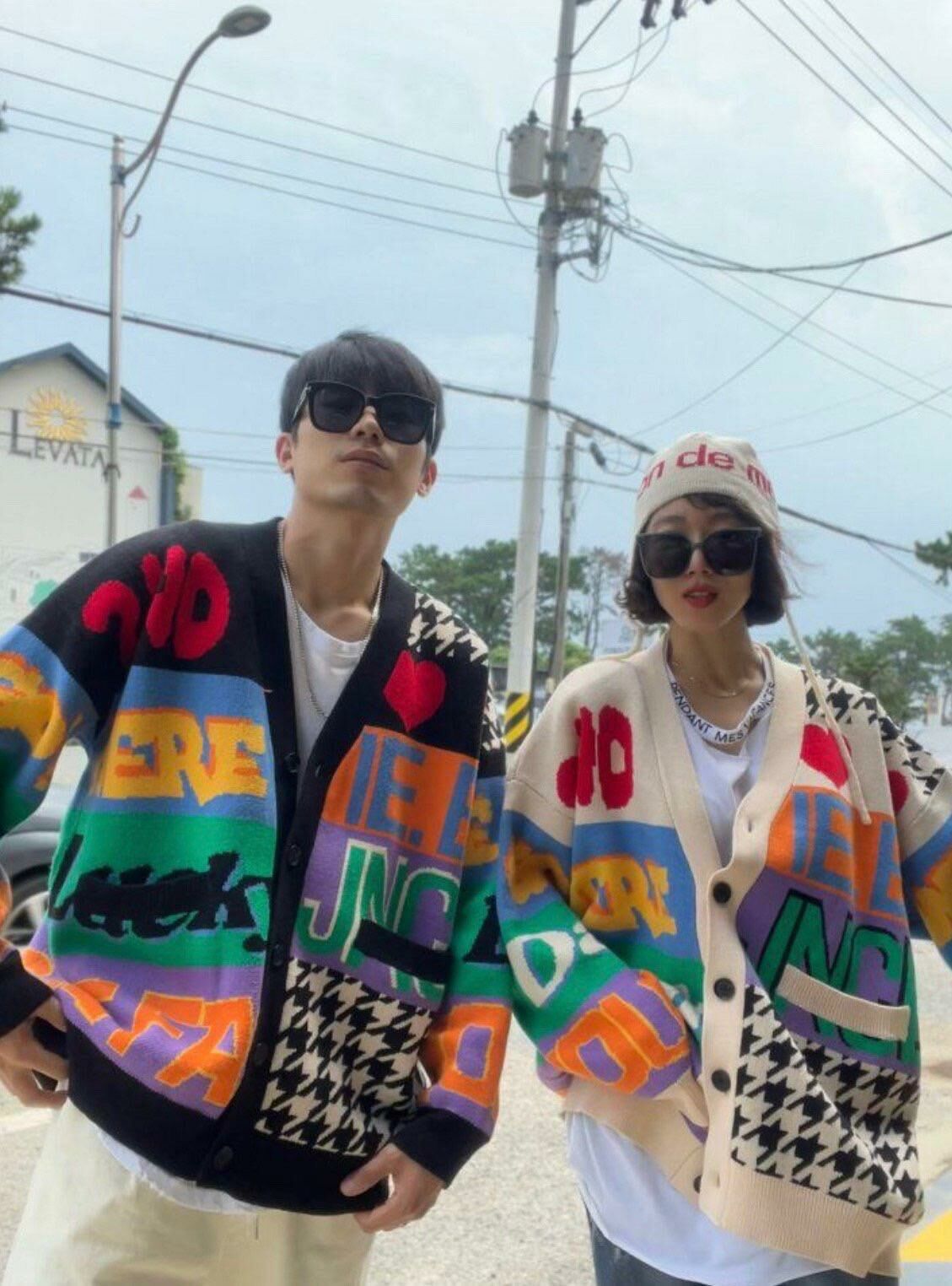 英文字圖案開胸針織外套 2nd ARCHIVE-027JK