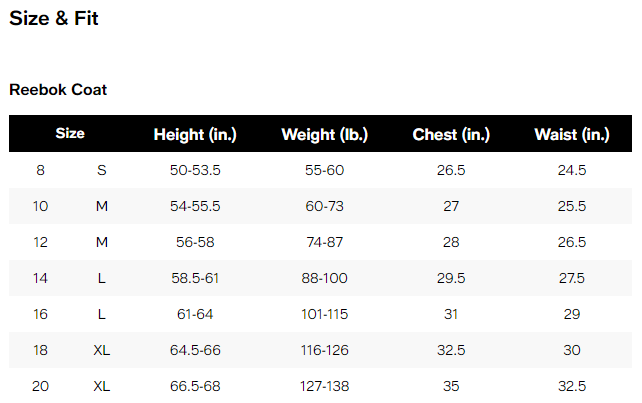 【預購】Reebok G101063 男童夾棉外套
