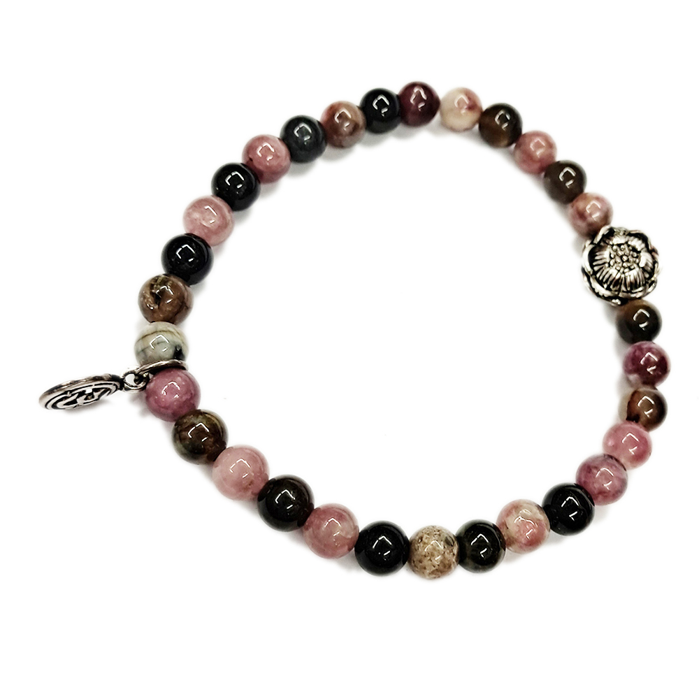 蓮花925純銀+碧璽手珠6mm【十方】139308