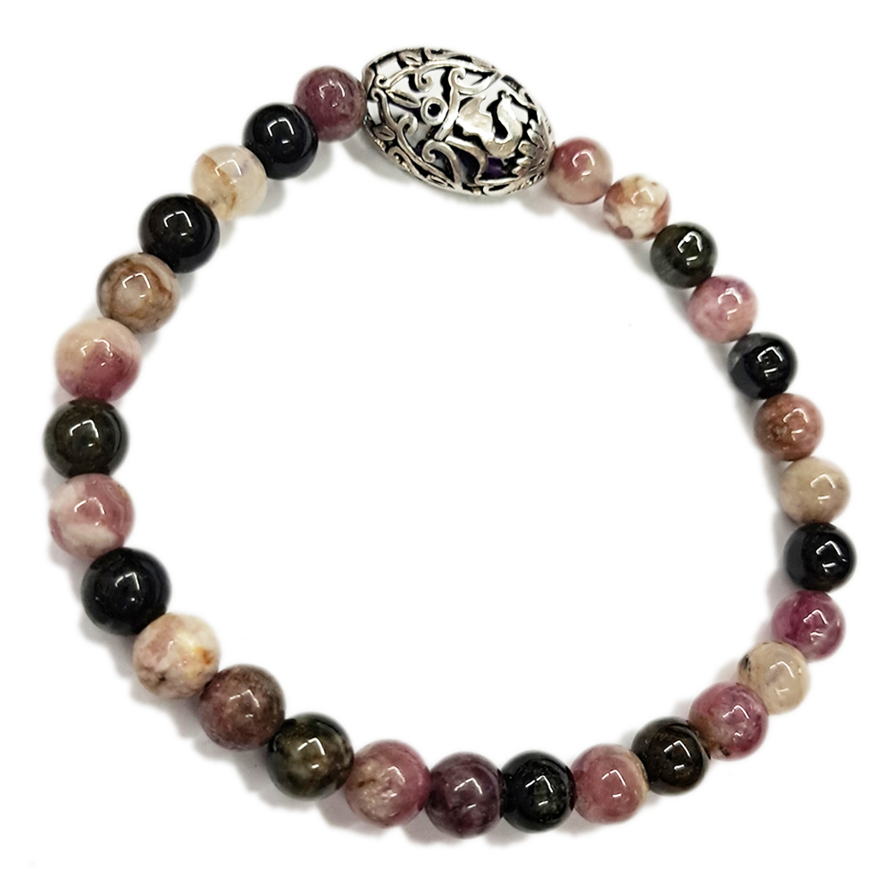 嗡 925純銀+碧璽手珠6mm【十方】139309