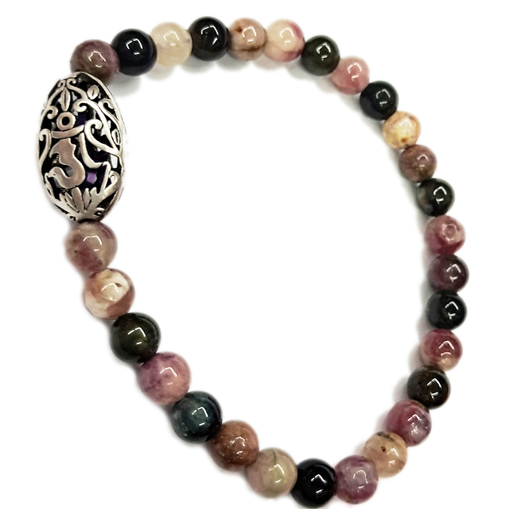 嗡 925純銀+碧璽手珠6mm【十方】139309