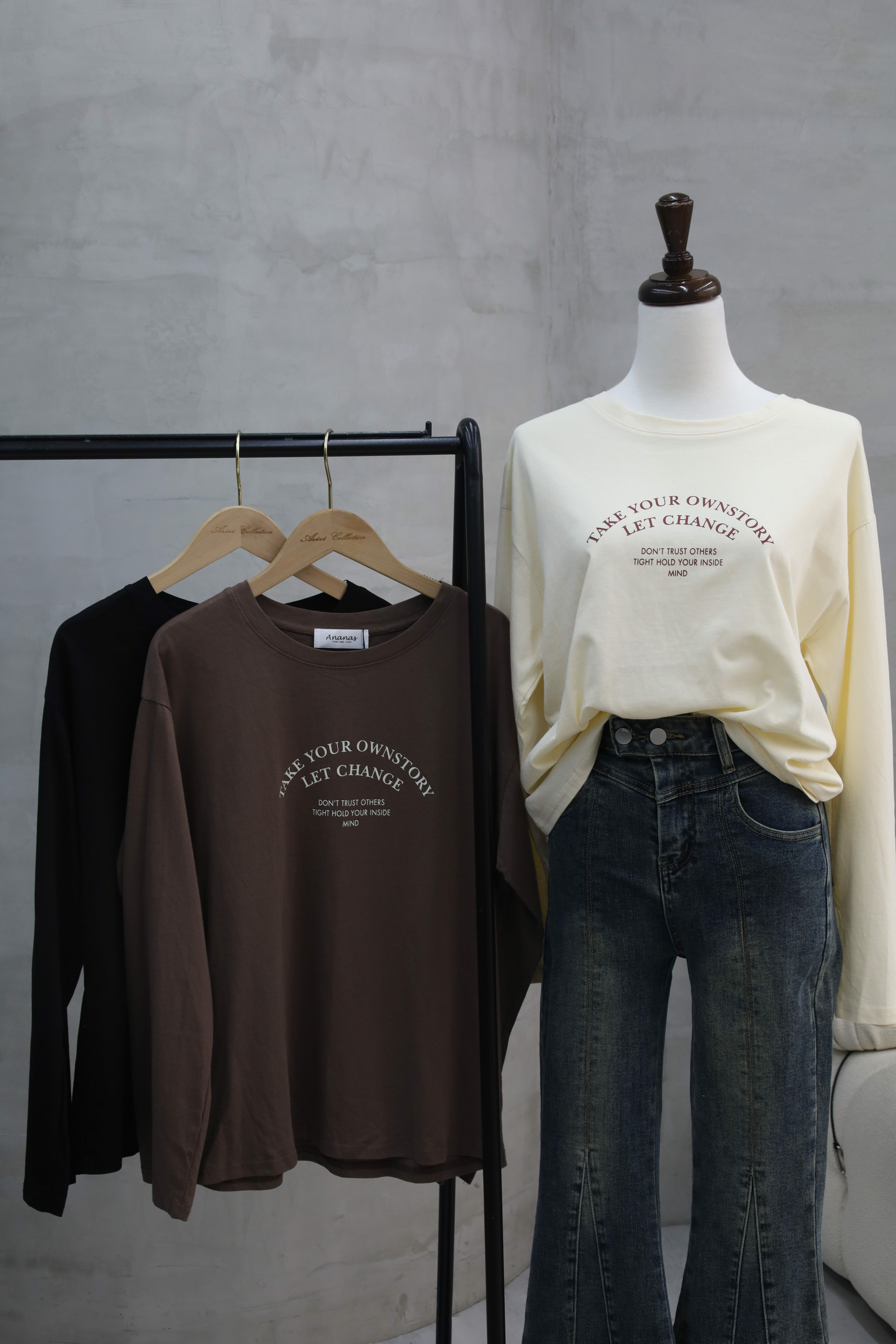 字母印花長袖T-shirt