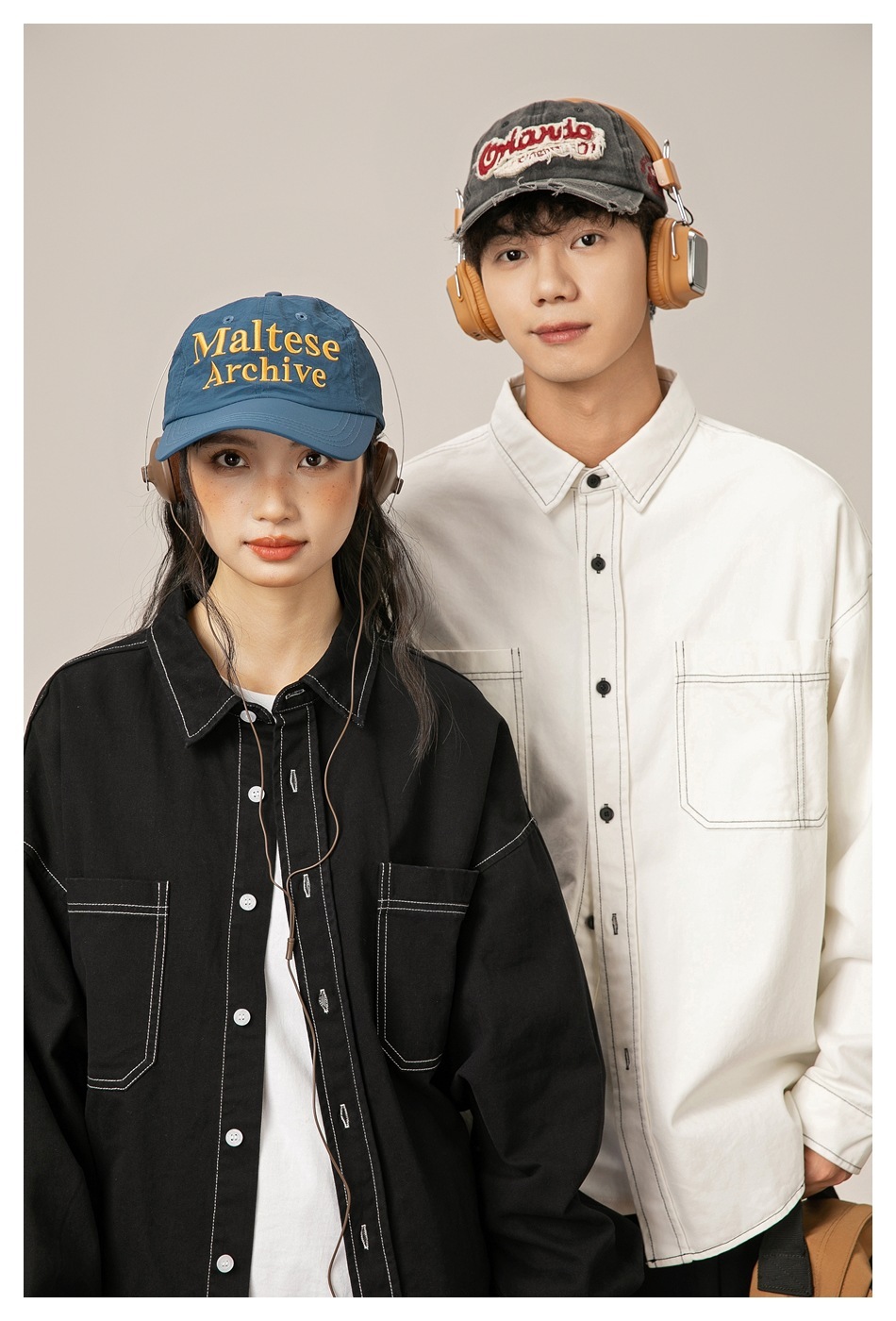 10M06 雙口袋明線造型長袖襯衫 兩色