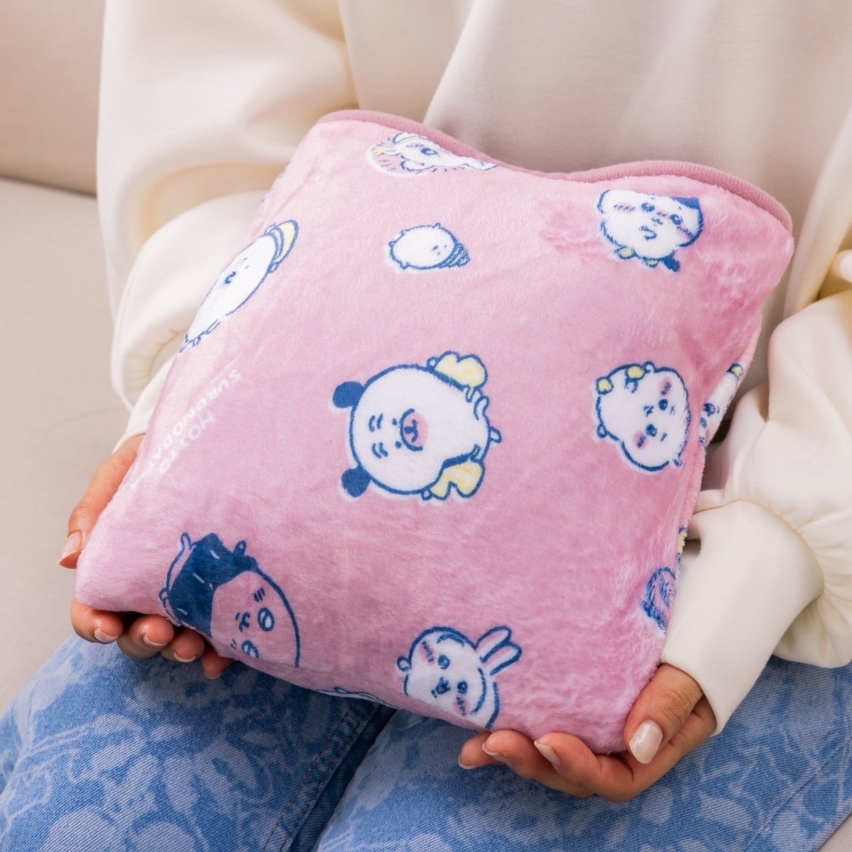 預訂｜白熊 暖笠笠 ! 3 Way Blanket 毛毯 (粉紅色)