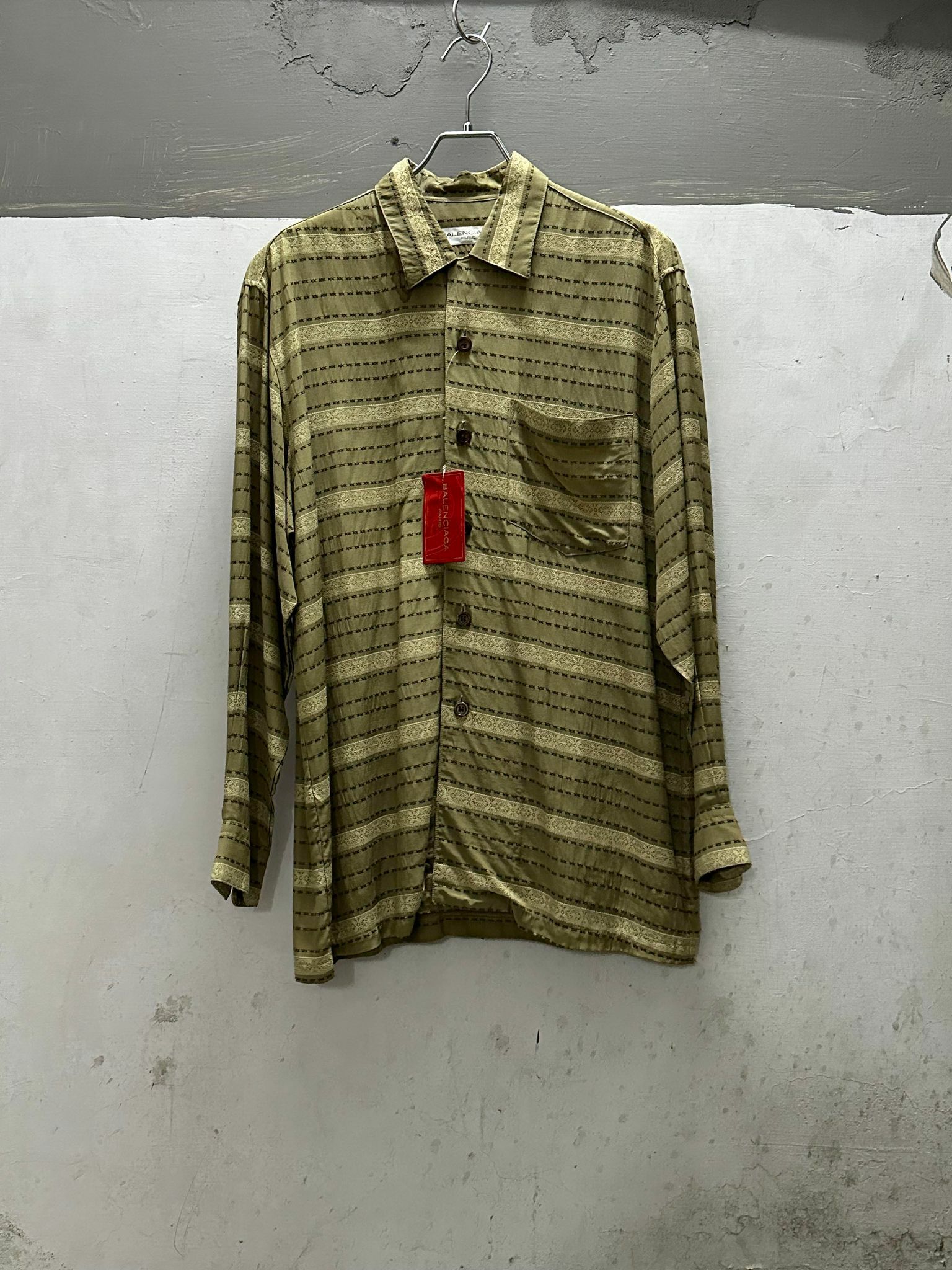 90s BALENCIAGA Rayon Box Shirt Made in Japan Deadstock