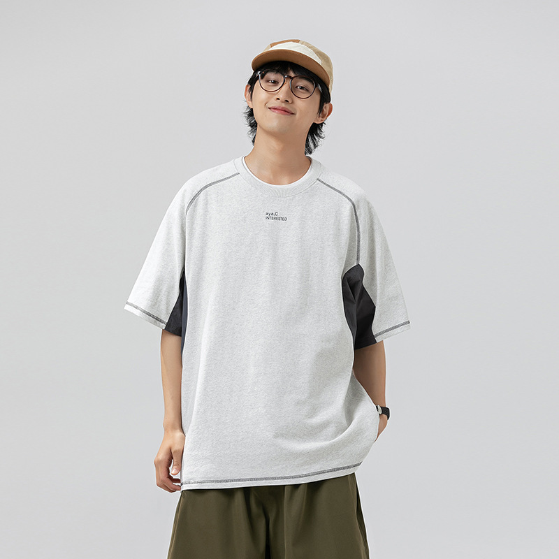 10M01 線條拼接感短袖棉TEE 三色