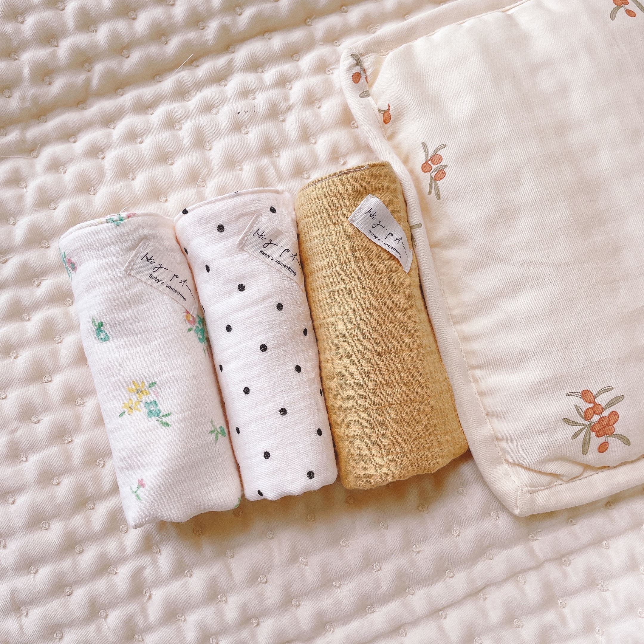 Hi Y.P store-手作六層紗紗布巾-點點清新(3件組)