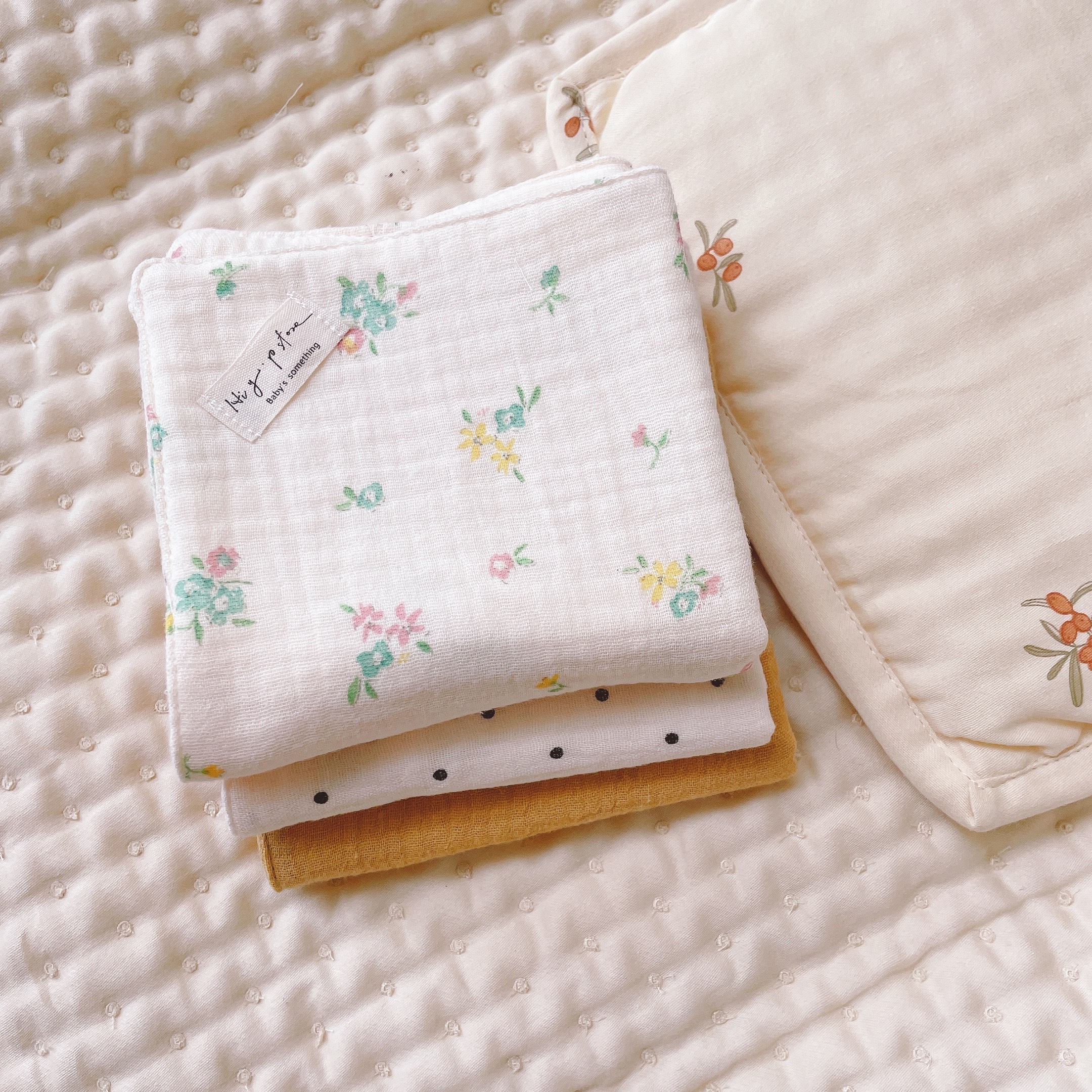 Hi Y.P store-手作六層紗紗布巾-點點清新(3件組)