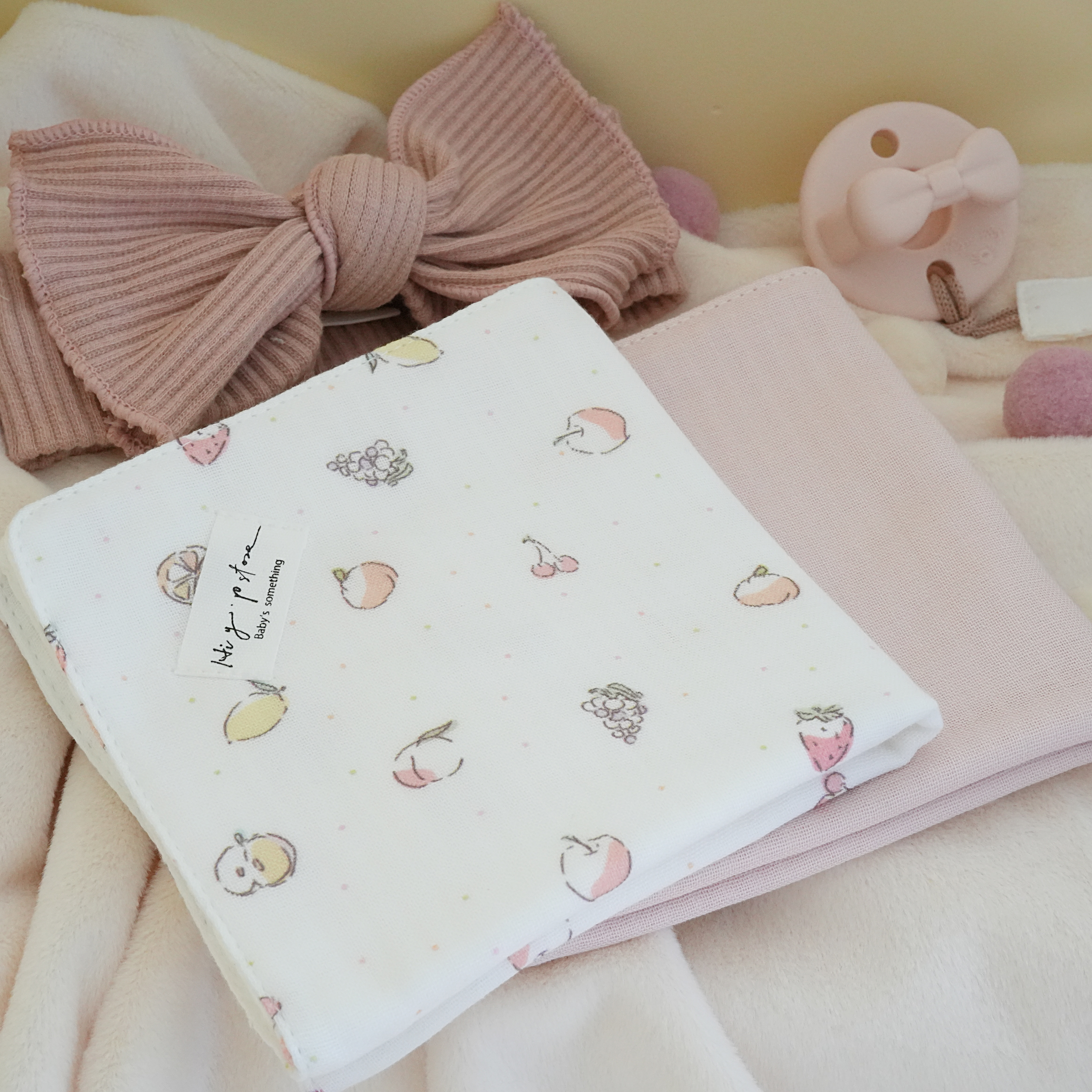 Hi Y.P store-手作六層紗紗布巾-獨家設計款-水果甜心（2件組)