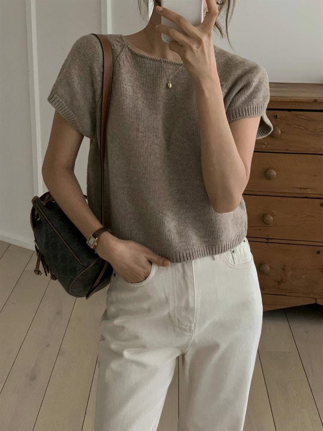 Short Sleeve wool comfort knit